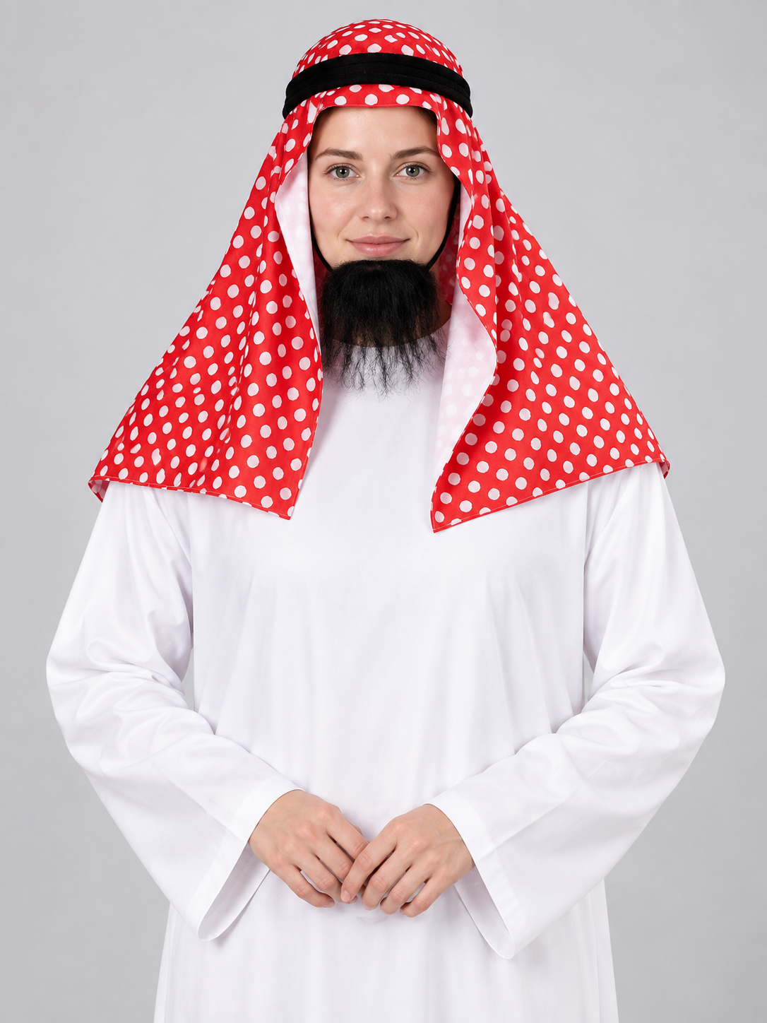 Arabic-Style Carnival Costume with Headscarf and Beard