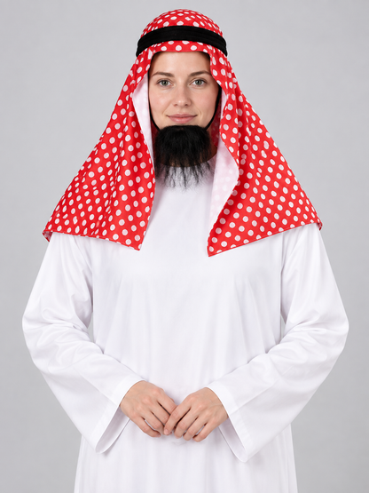 Arabic-Style Carnival Costume with Headscarf and Beard