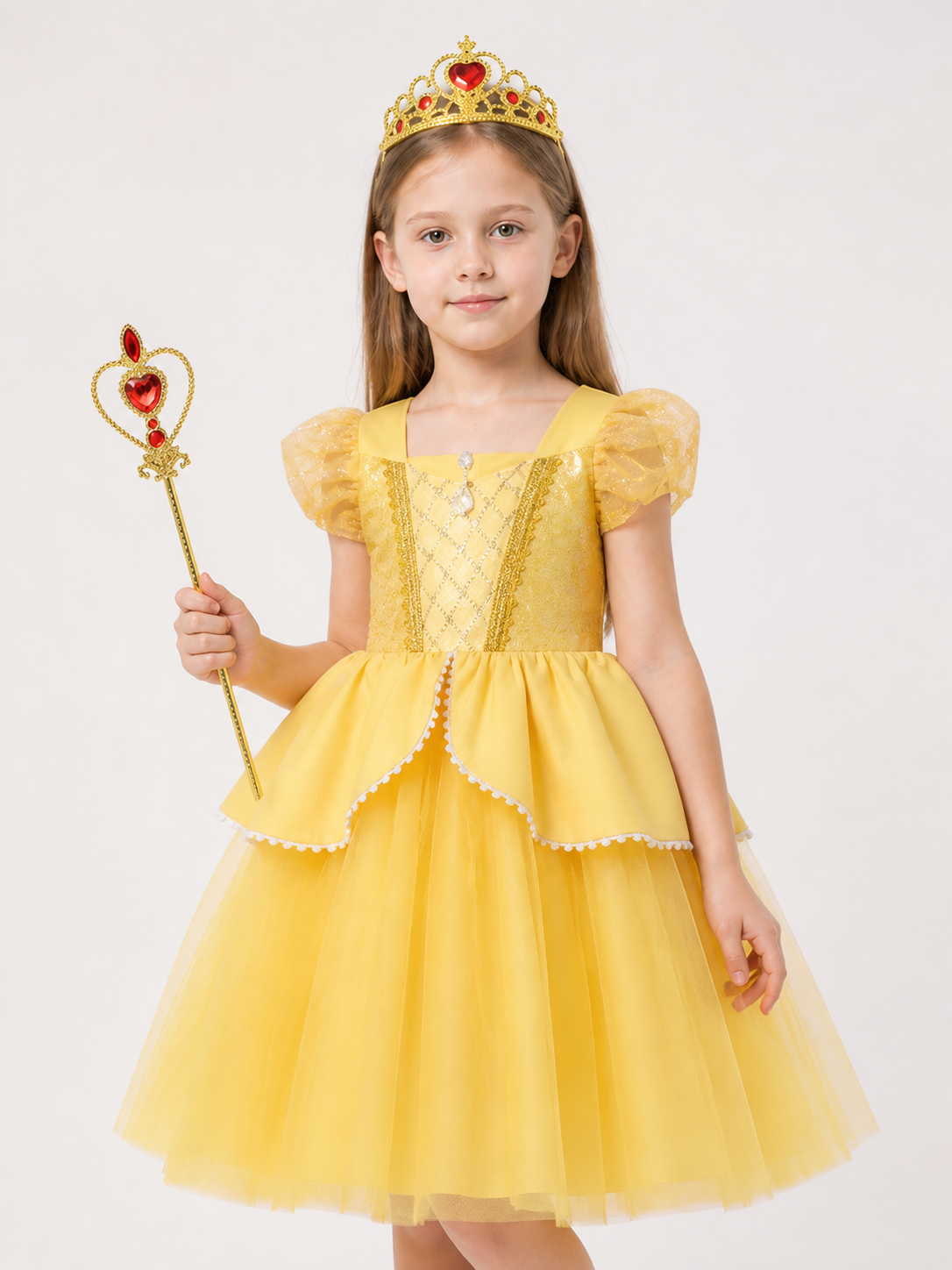 Princess Costume with Yellow Dress for Halloween Costume Dresses detail 2