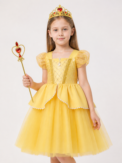 Princess Costume with Yellow Dress for Halloween Costume Dresses detail 2