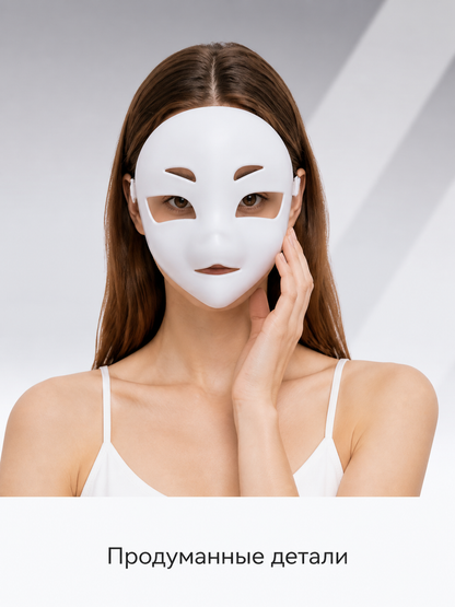 White Carnival Mask for Halloween and Cosplay Costume Masks detail 2
