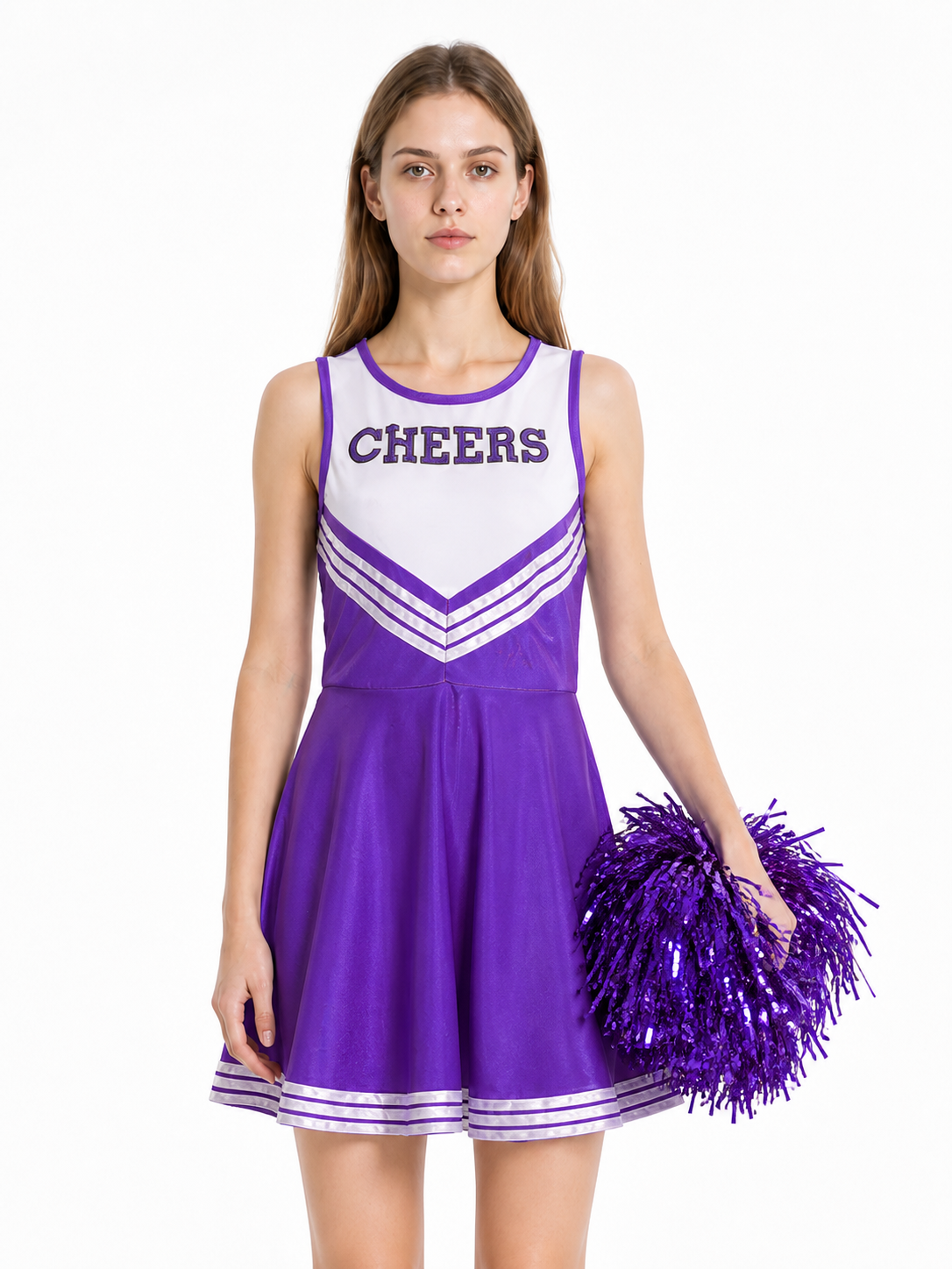 Sleeveless Cheerleading Dress with Pom-Pom Costume Dresses detail 3