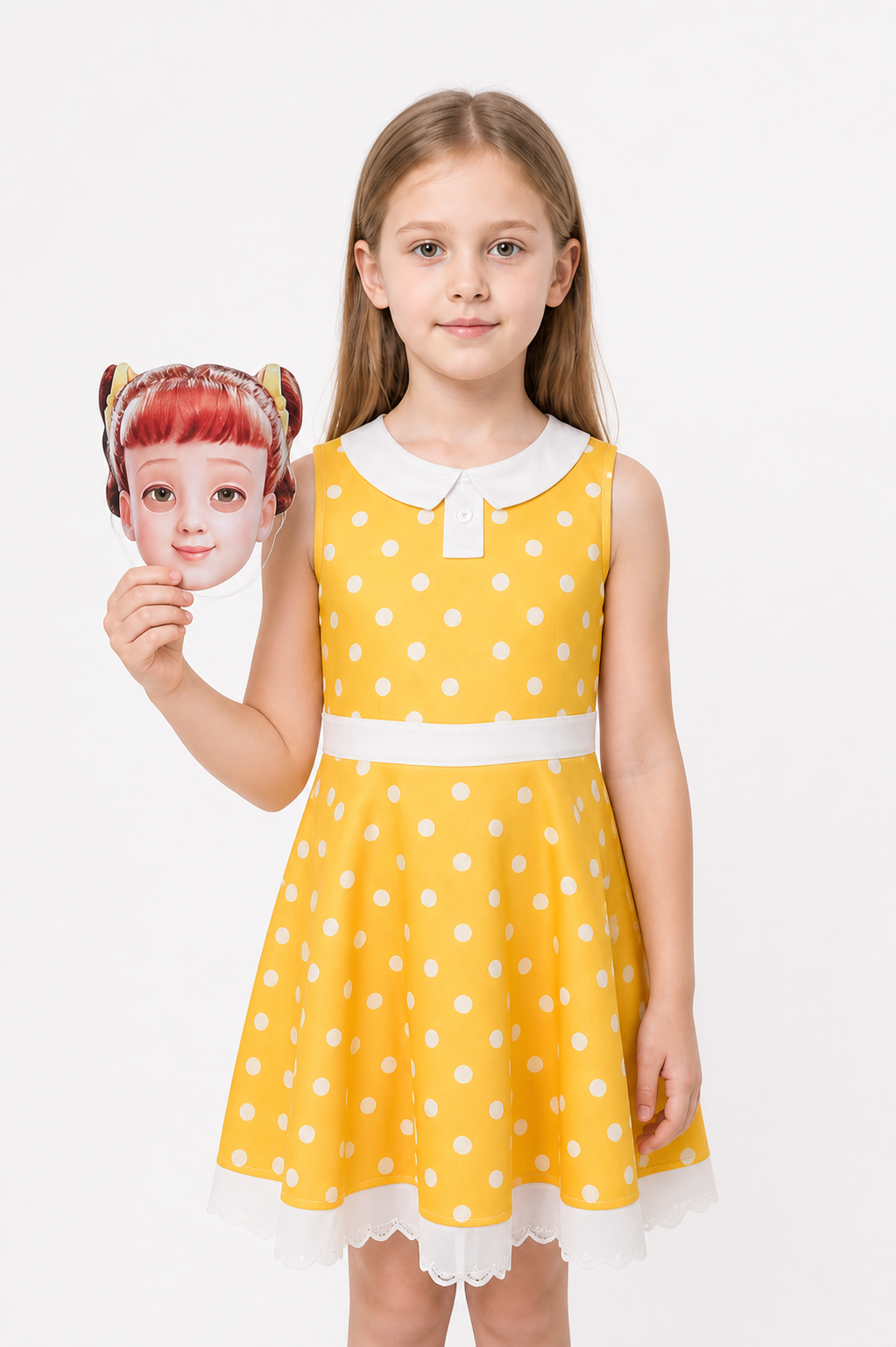 Children's Polka-Dot Dress with Gabby Mask for Halloween Costume Dresses detail 3