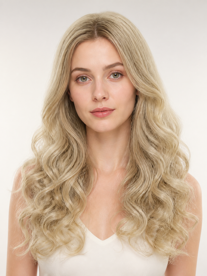 Light Golden Wavy Carnival Wig for Halloween Costume Wigs detail 2