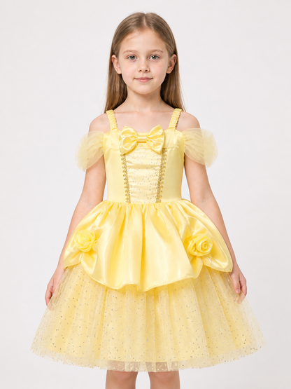 Yellow Princess Costume Dress for Halloween and Cosplay Costume Dresses detail 2