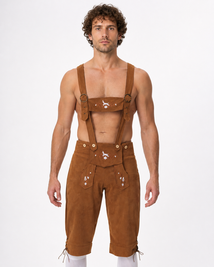 Suspender Shorts with White Embroidery for a Beer Festival product detail 3