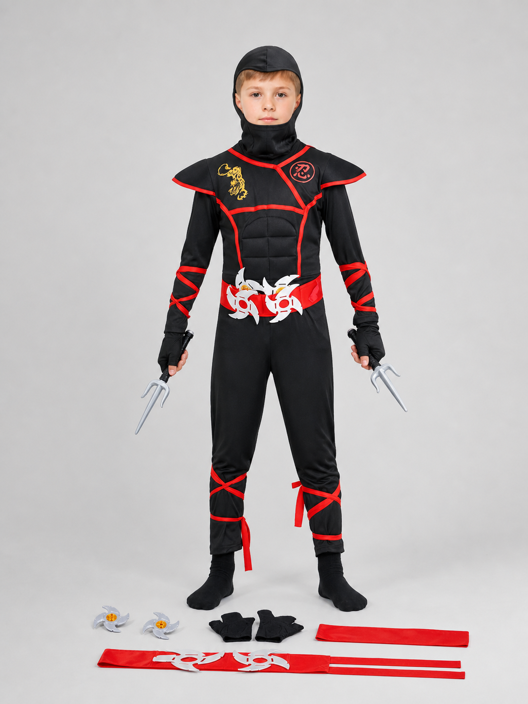 Ninja Hooded Jumpsuit Cosplay Costume Costumes detail 3