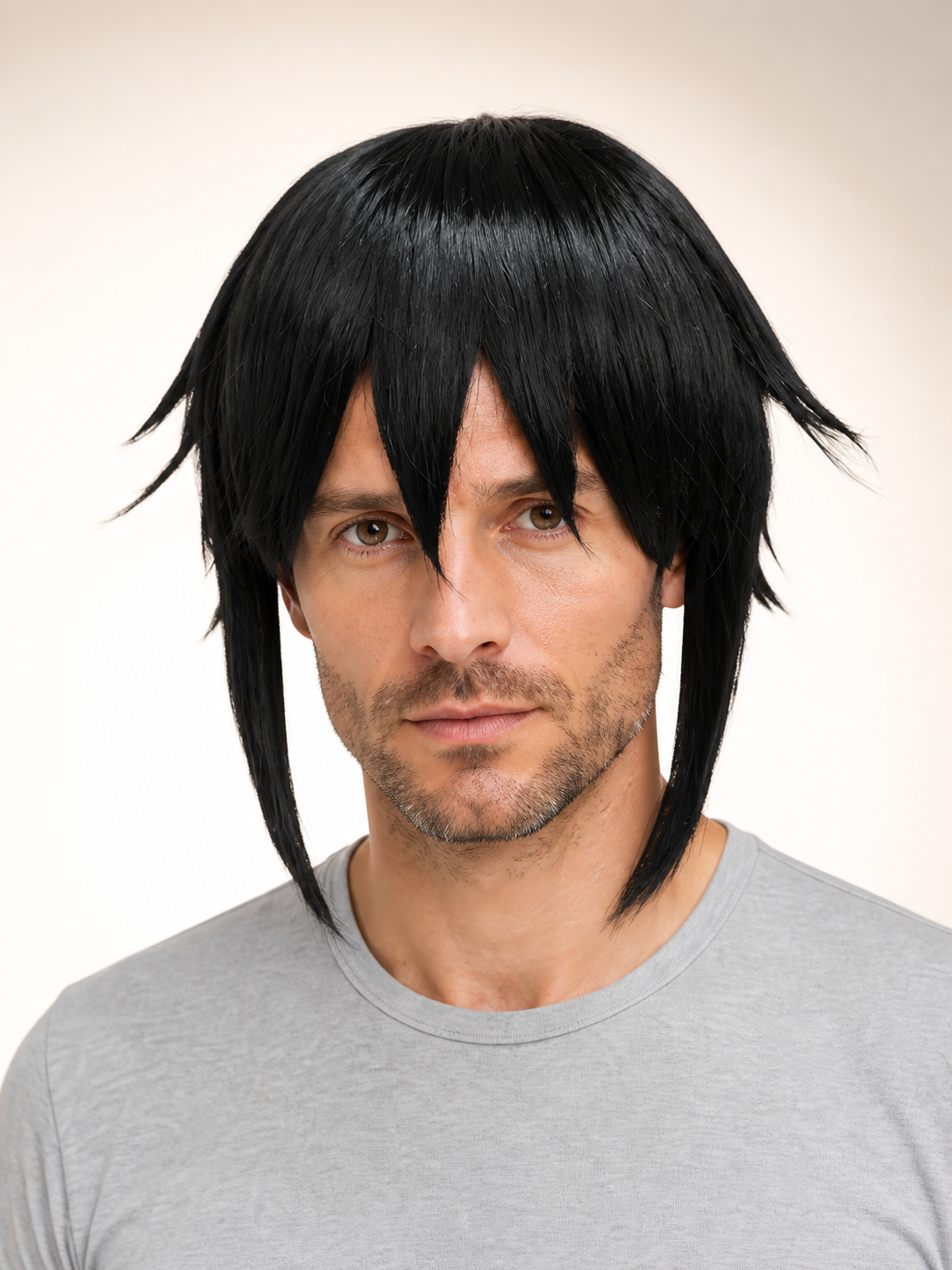 Short Cosplay Wig, Black or Gold Costume Wigs detail 2