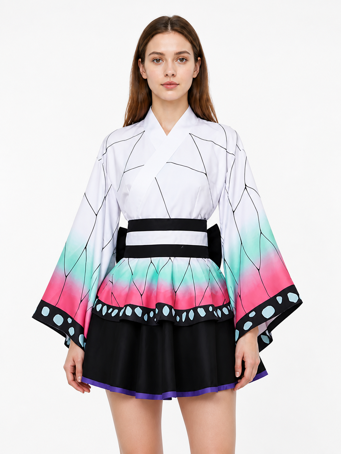 Kimono-Style Cosplay Dress with Wide Sleeves Costume Dresses detail 2