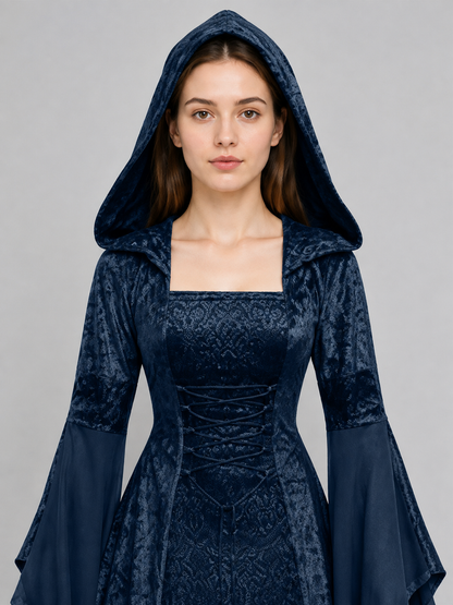 Hooded Medieval Cosplay Dress Costume Dresses detail 2