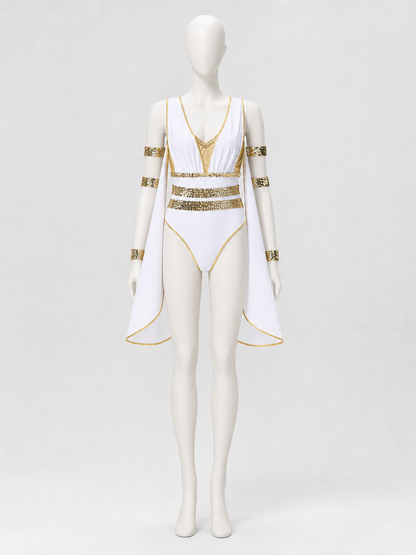 Cleopatra Costume with Gold Trim and Draping Costumes detail 2