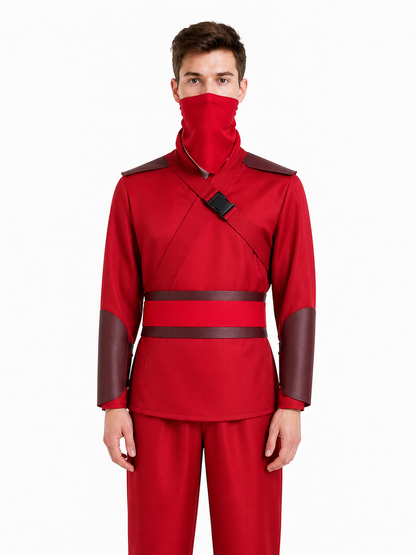Spider-Man Cosplay Costume, Red, with Accessories upper body view