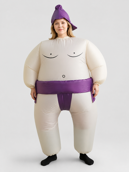 Inflatable Halloween Costume with Purple Hat and Smile