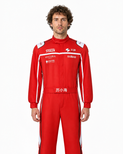 Red Racing Karting Suit with White Stripes product detail 2