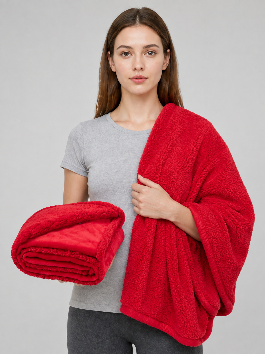Reversible Water-Resistant Pet Blanket, Red Wearable Blankets detail 2