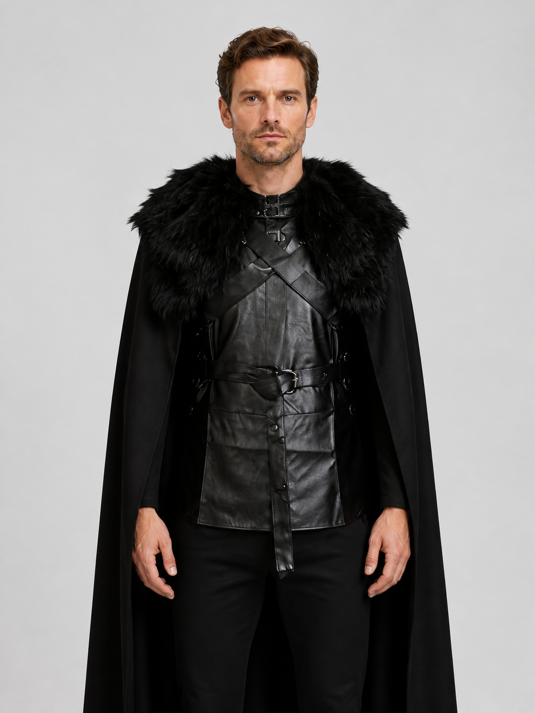 Jon Snow Cosplay Costume from Game of Thrones: Cape, Vest Costume Capes detail 2