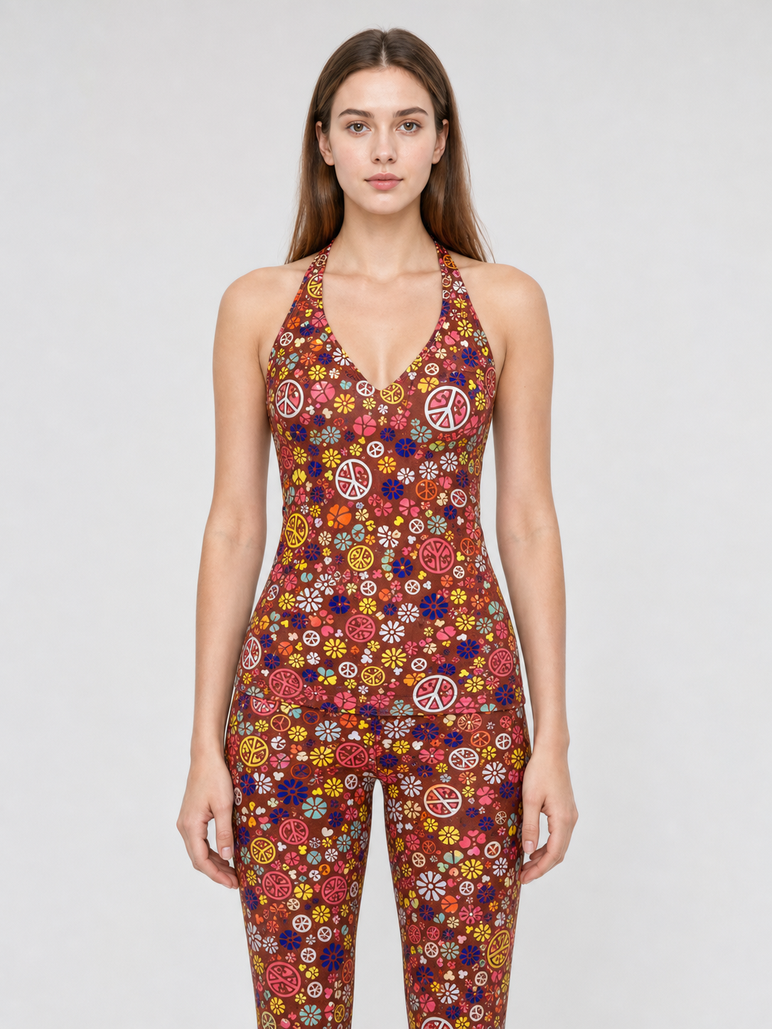 Hippie-Style Set with Bell-Bottom Pants and Accessories