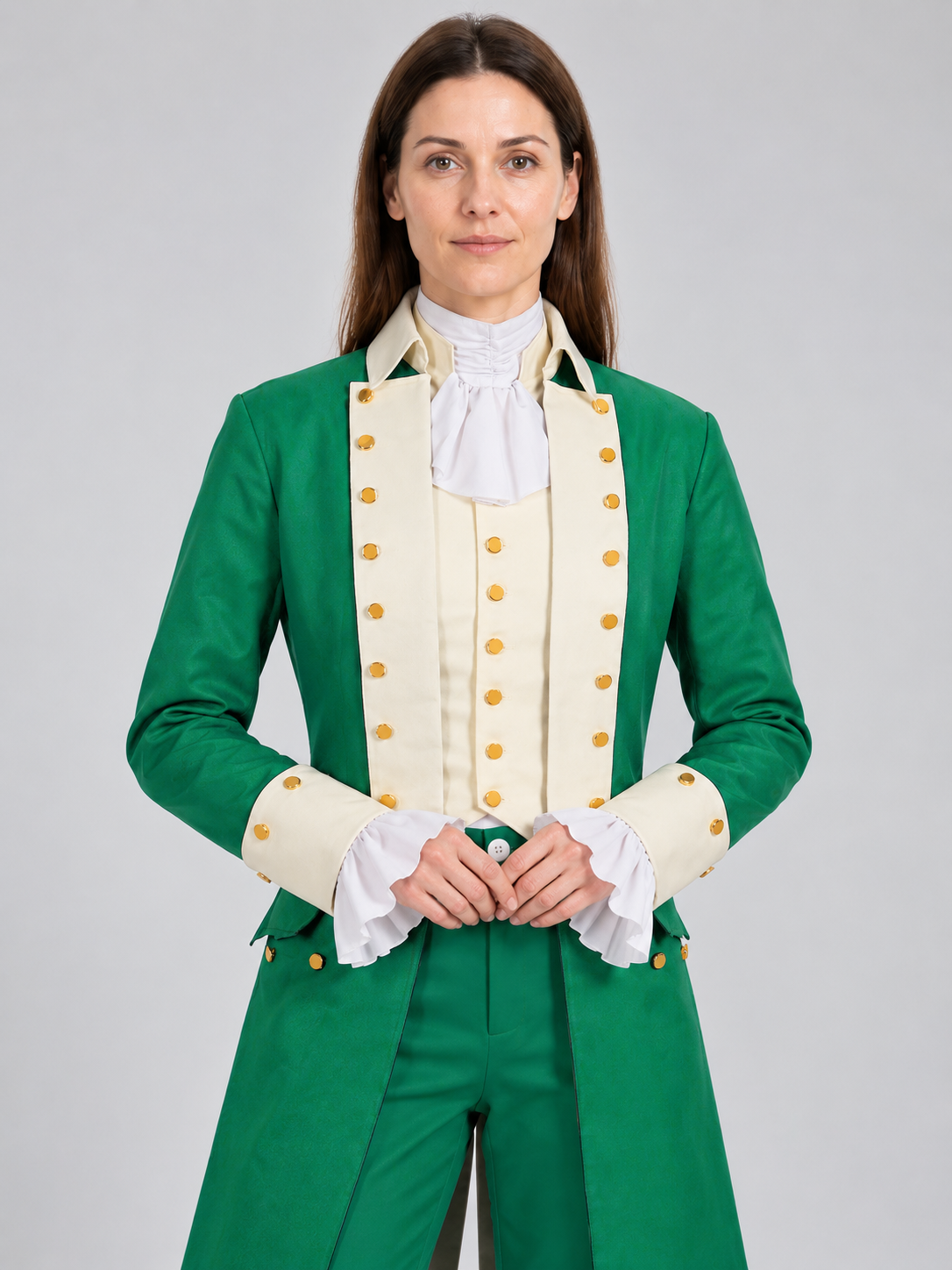 Green Historical-Style Stage Costume with Pants