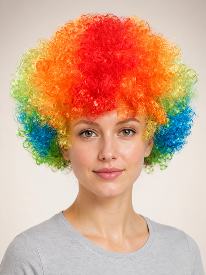 Rainbow Short Curly Carnival Wig Costume Wigs detail 2