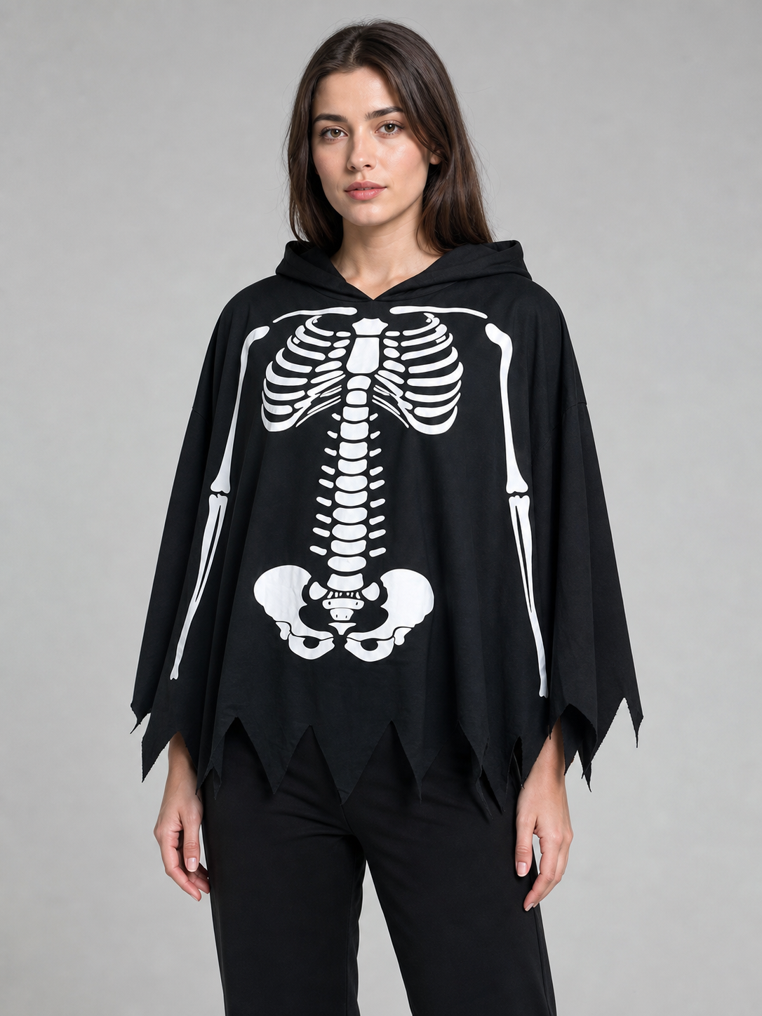 Skeleton Costume with Hood and Gloves Costumes detail 3