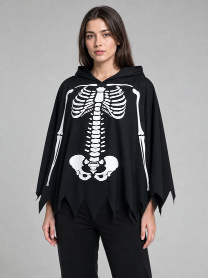 Skeleton Costume with Hood and Gloves Costumes detail 3