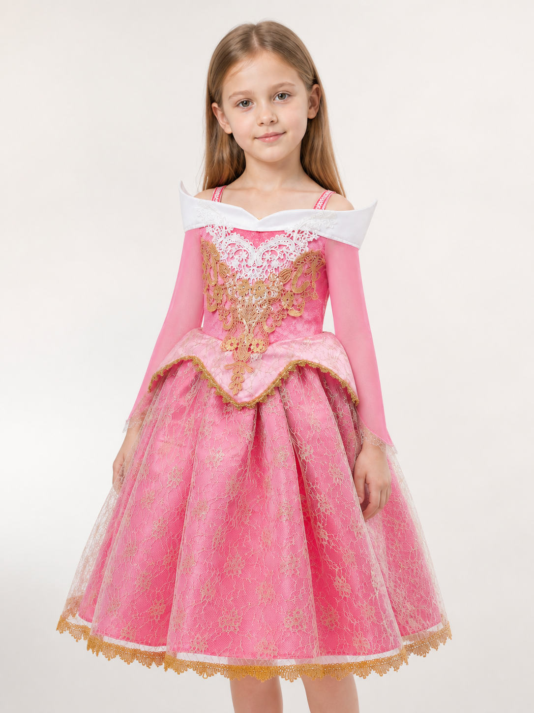 Pink Princess Costume for Halloween upper body view