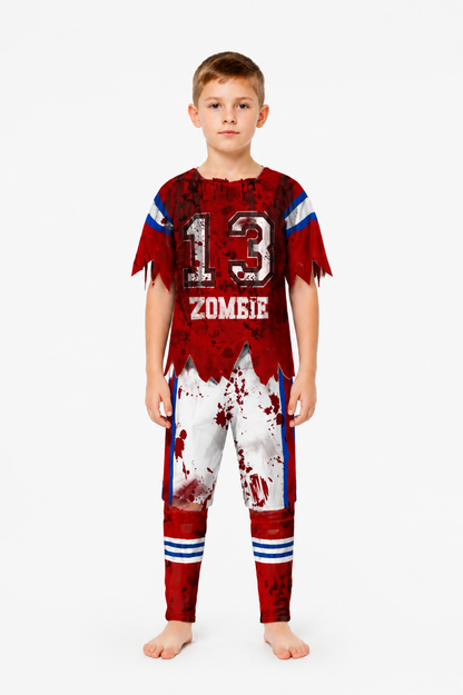 Zombie Sports Costume with Blood Print, Number 13 Costumes detail 3