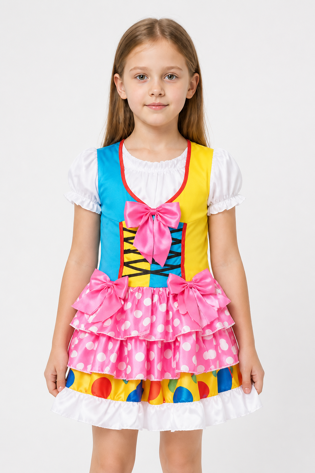 Clown costume dress with ruffles and a bow for parties Costume Dresses detail 3