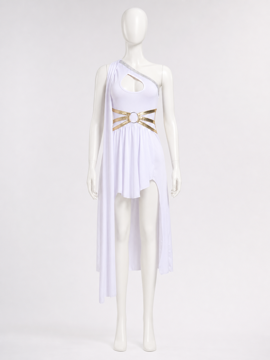Halloween Costume Dress, White, Asymmetrical