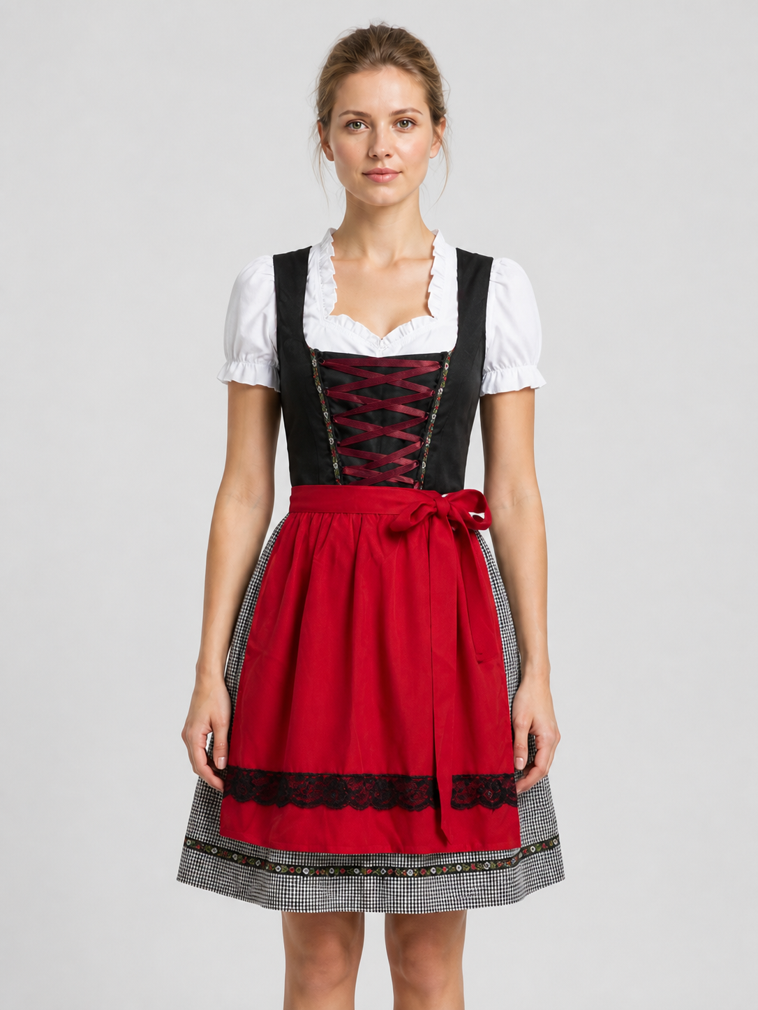 Bavarian Dress with Corset in Oktoberfest Style S-XXXL Costume Dresses detail 2