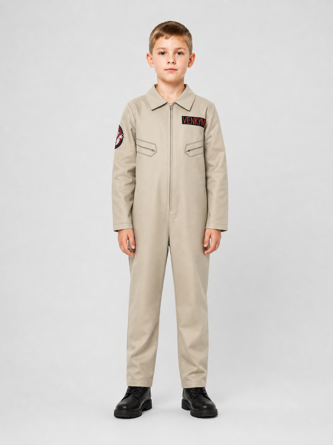 Venkman Cosplay Jumpsuit with Patches and Zipper Costumes detail 3