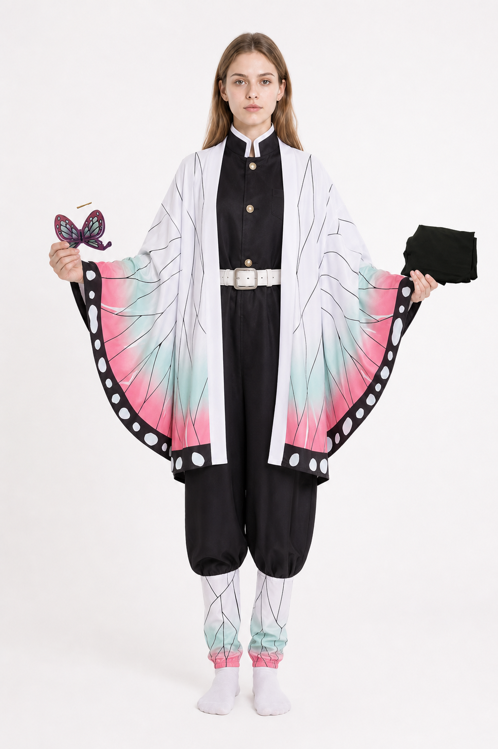 Kocho Shinobu Cosplay Costume with Butterfly Wings Costumes detail 3