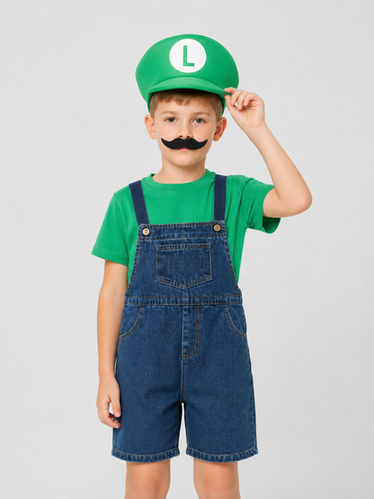 Mario Costume: T-Shirt, Shorts, and Cap Costume Headwear detail 3