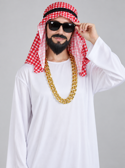 Carnival Costume with Beard, Glasses, and Chain