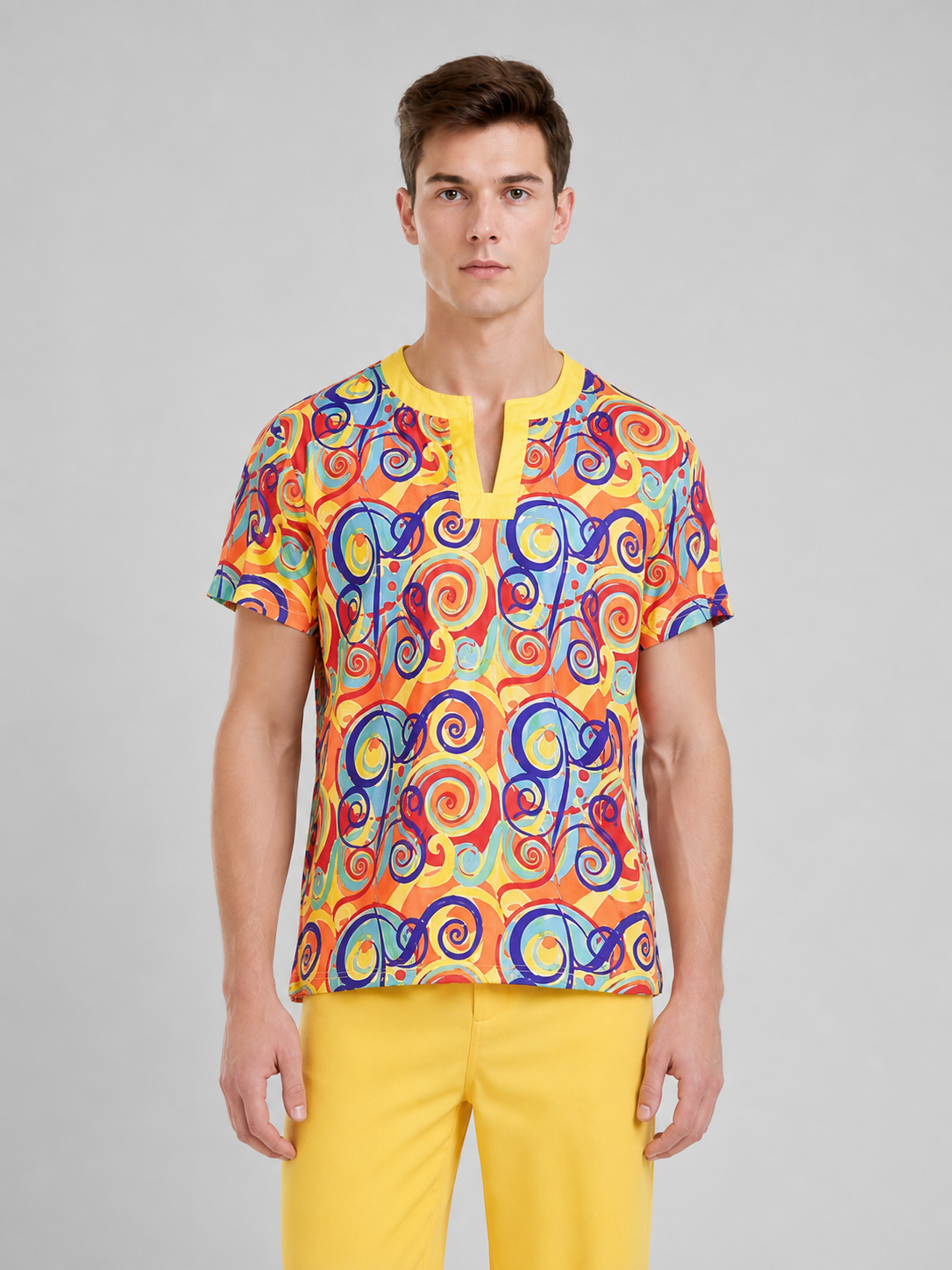 Bright 1970s disco-style costume for themed events. The set includes a