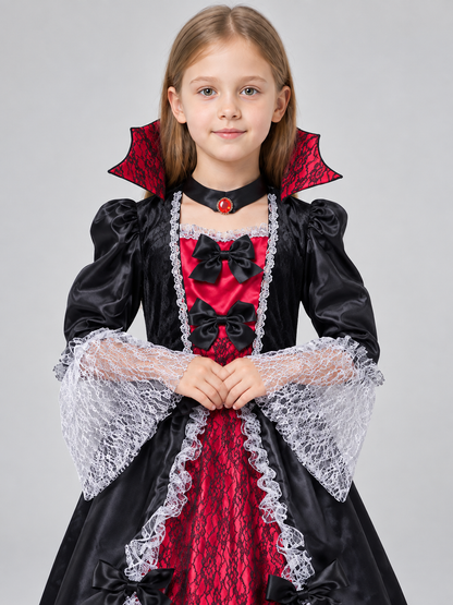Children's Vampire Costume with Red Bow Costume Accessories detail 2
