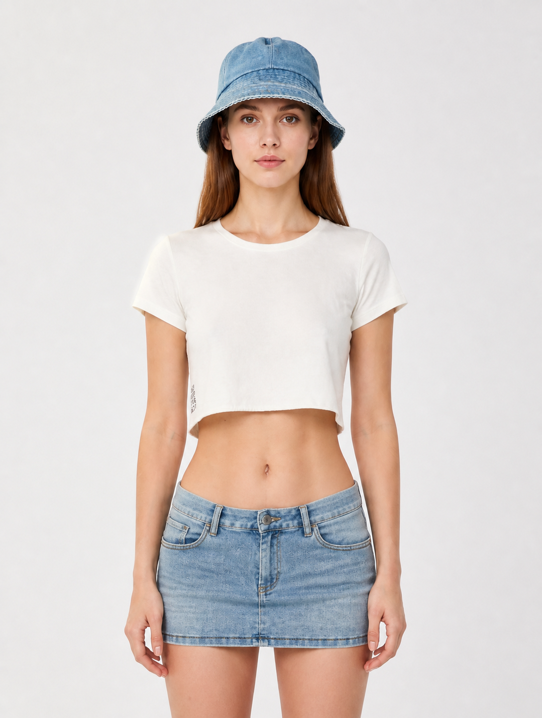 Clothing Set: Bucket Hat, Cropped Top, and Skirt Costume Headwear detail 2