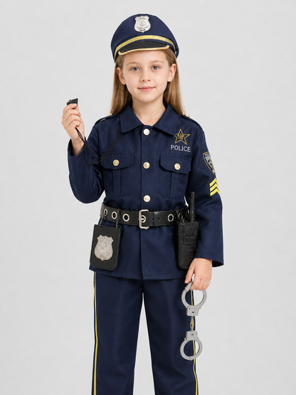 Police Cosplay Costume Set with Cap and Accessories Costume Headwear detail 3