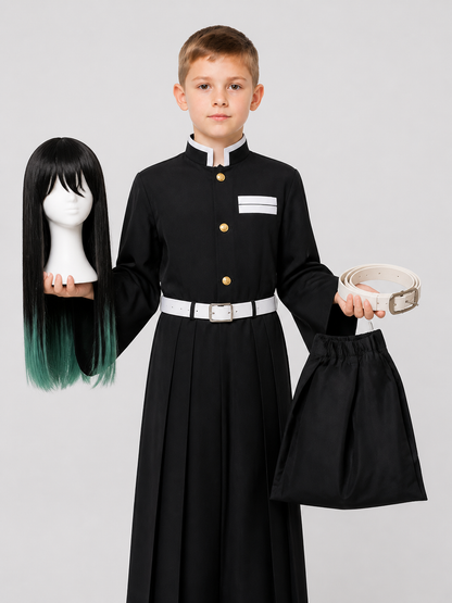 Tokito Muichiro Cosplay Costume with Belt and Wig Costume Wigs detail 3