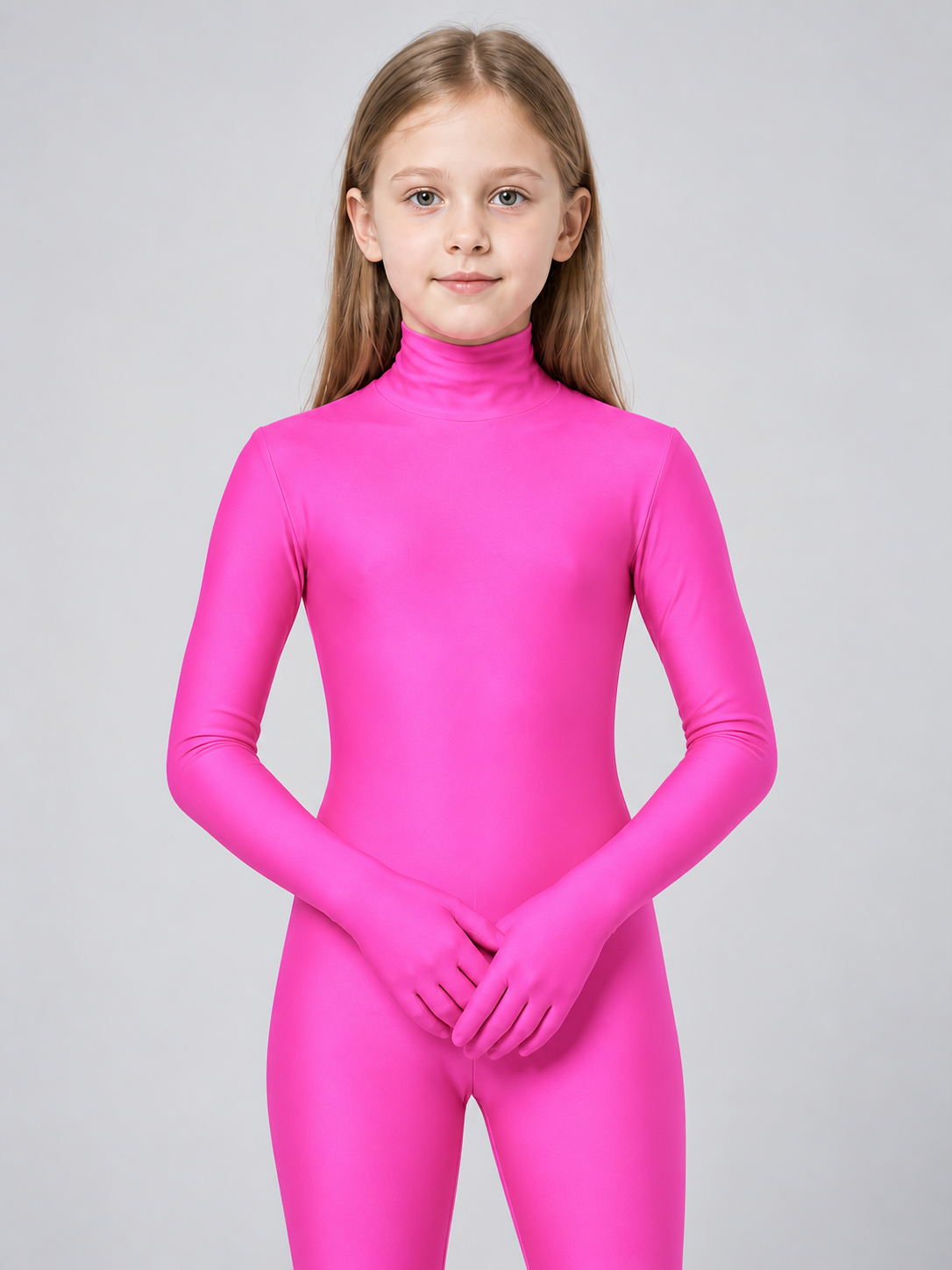 Bright Pink Jumpsuit Costume with Hood Mask