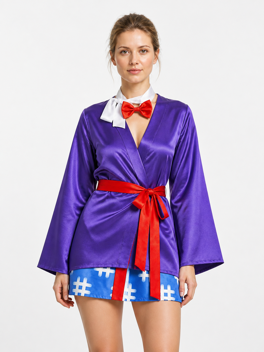 Purple Kimono Cosplay Costume with Bow Costume Accessories detail 3