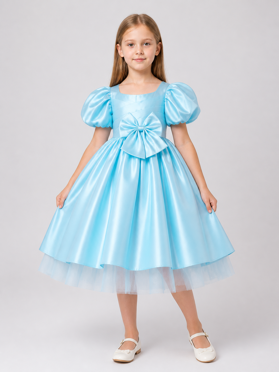 Dressy Princess Dress with Bow, Full Skirt Costume Dresses detail 3