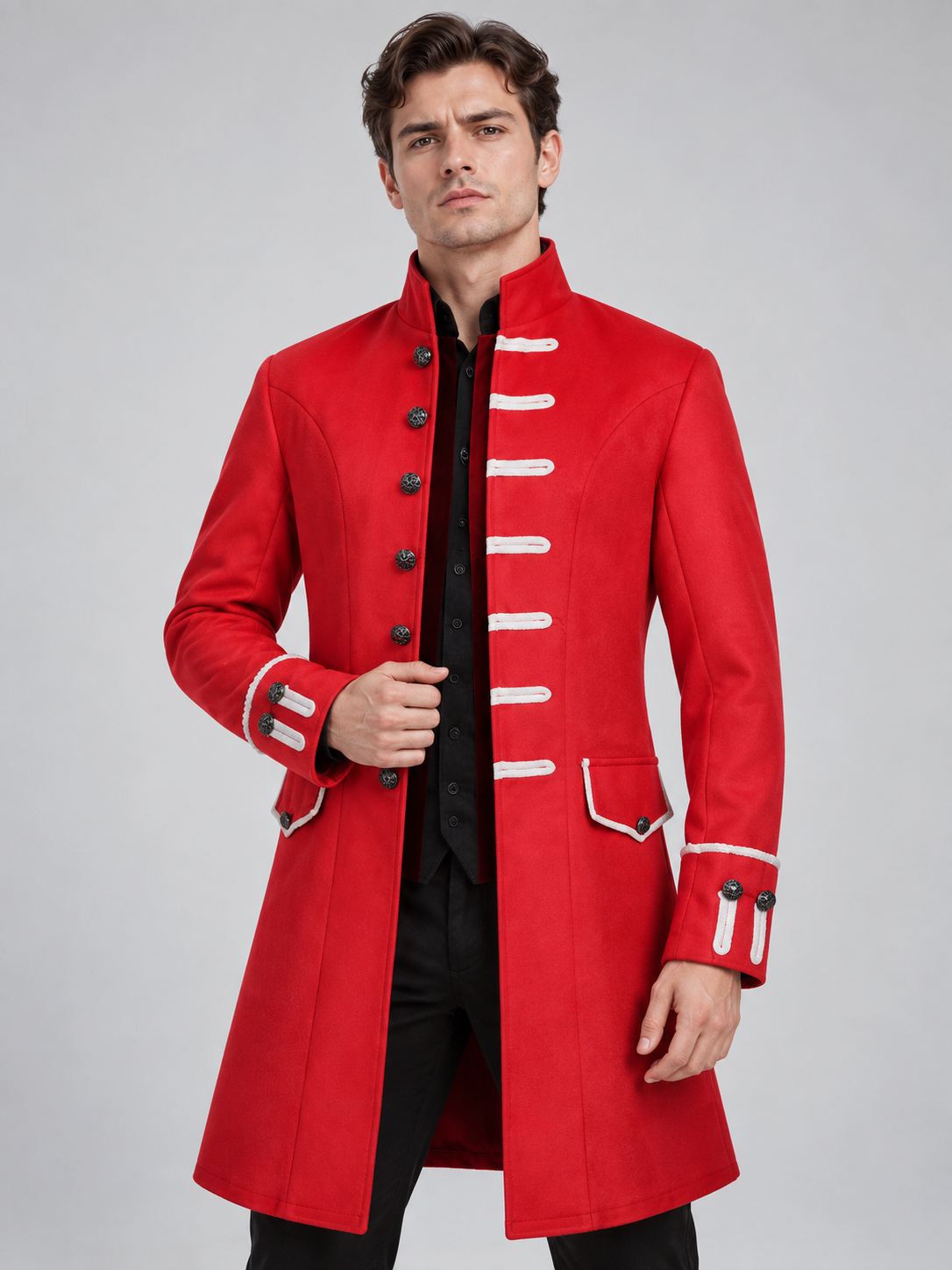 Red carnival tailcoat with white trim