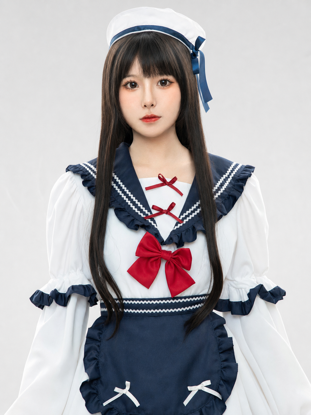 Sailor-Style Cosplay Dress with Apron