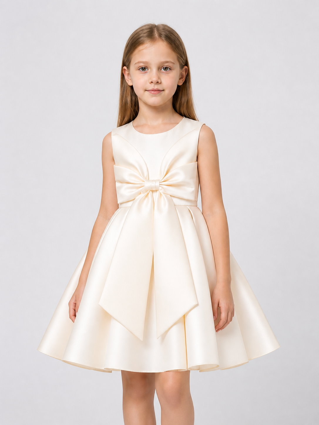 Girls' Dressy Princess Dress with a Full Skirt and Bow Costume Dresses detail 3