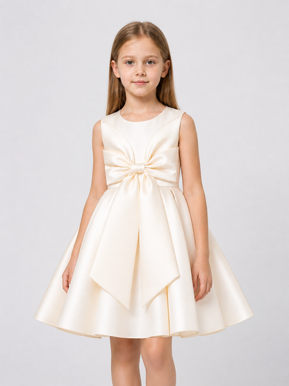 Girls' Dressy Princess Dress with a Full Skirt and Bow Costume Dresses detail 3
