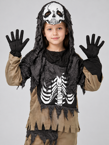 Kids' Skeleton Costume with Skull Mask