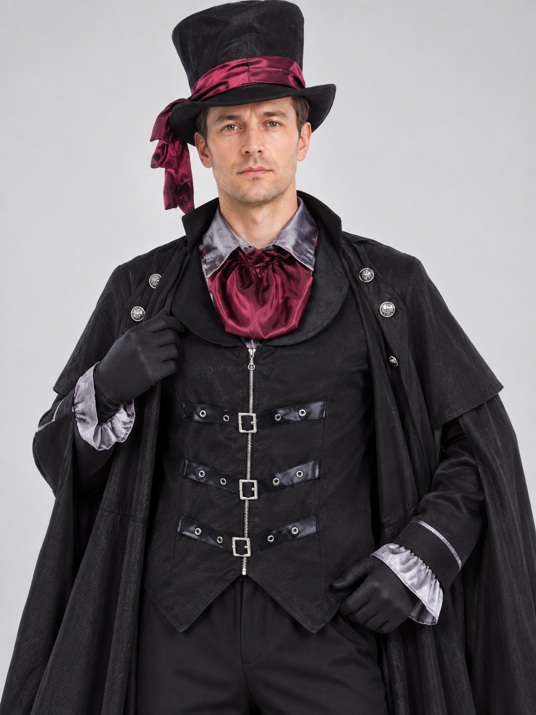 Vampire Costume with Top Hat and Cape