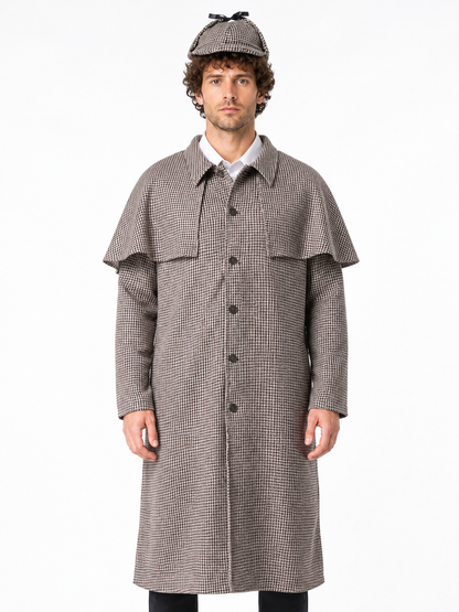 Sherlock Holmes Costume with a Plaid Cape Costume Capes detail 3