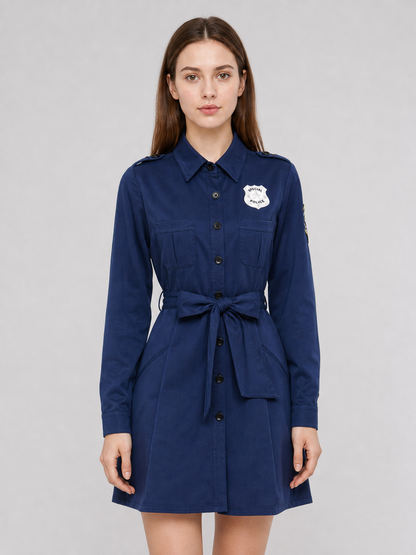 Police-Style Costume Dress with Cap